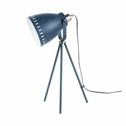 Großhandel 🎉 Leitmotiv MINGLE 3-Fuß Tischlampe - Höhe 54 Cm - Ø 16,5 Cm - Metall Dunkelblau ❤️
